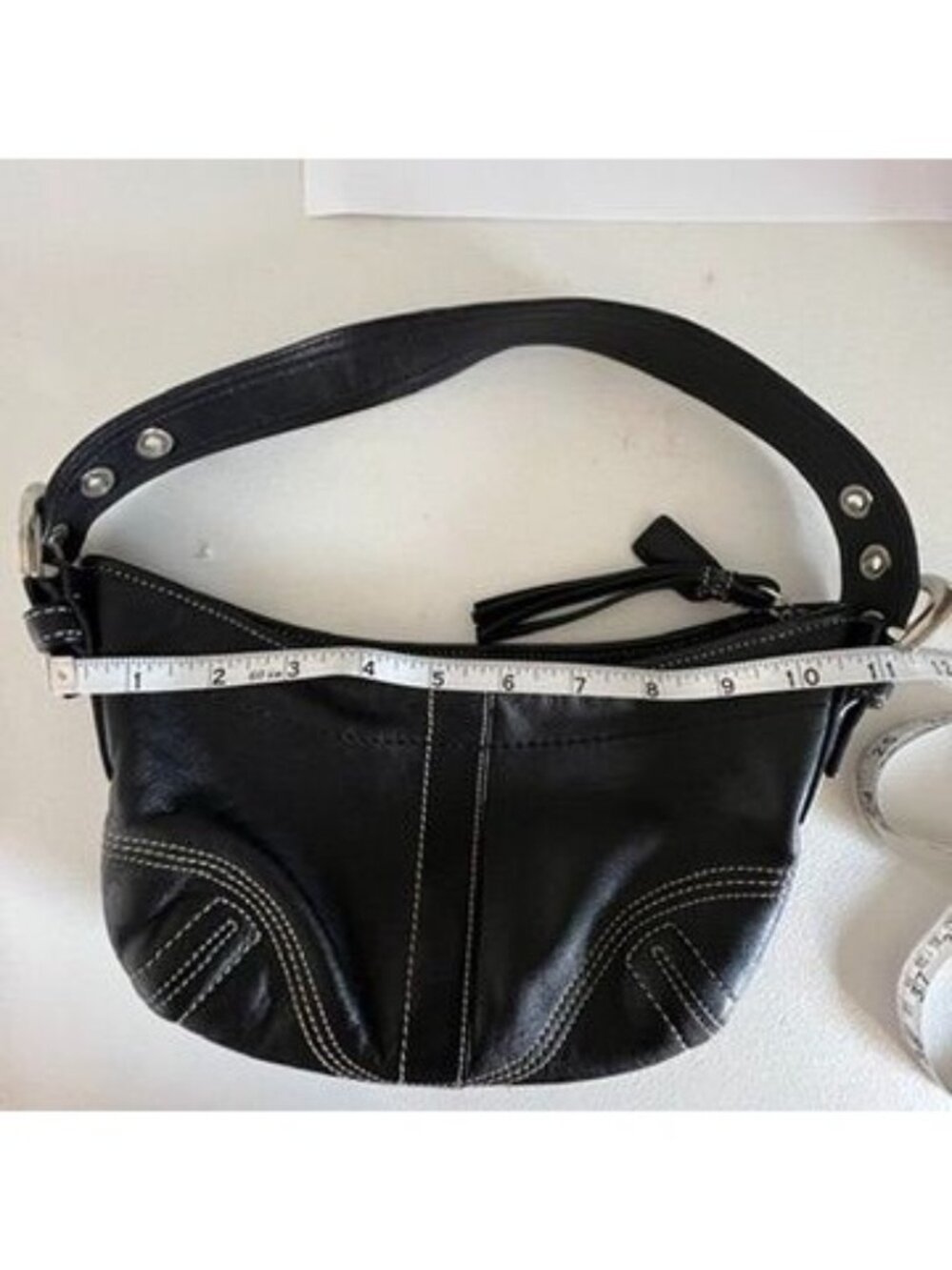 VTG Coach Soho Mini Hobo Black Leather Shoulder Bag Purse Authentic 1310 EUC - Picture 8 of 12